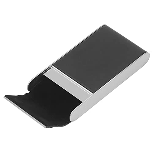 Pwshymi Cigarette Case, Cigarette Carrying Case Stainless Steel Inner Flocking Magnetic Flip Cover Fashionable For Home For 20 Slim Cigarettes(Black) #TOP18