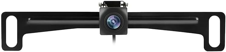 Vlicevrn Car Rear View HD CCD License Plate Frame Wide View Angle Night Vision Backup Parking Waterproof IP68 Vehicle Camera for Cars SUVs Pickups Trucks RVs (Fisheye Fixed Line Camera)