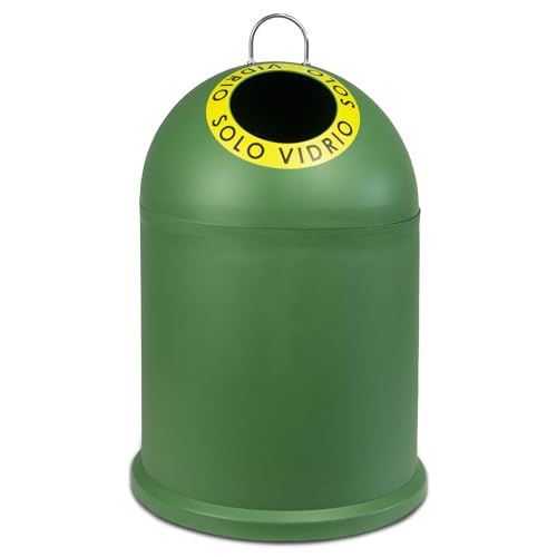 TIENDA EURASIA Contenedor - Cubo de basura para Reciclaje de Vidrio, 46 x 28 x 28 cm, Verde Liso