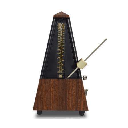 Mechanisches Metronom, Musiktimer aus reinem Kupfer, hölzernes Holz, buntes Teakholzklavier, mechanisches antikes Metronom, Gitarre und andere Instrumente, deutsches Kunsthandwerk