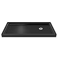 DreamLine SlimLine 36 in. D x 60 in. W x 2 3/4 in. H Right Drain Single Threshold Shower Base in Black, DLT-1136602-88
