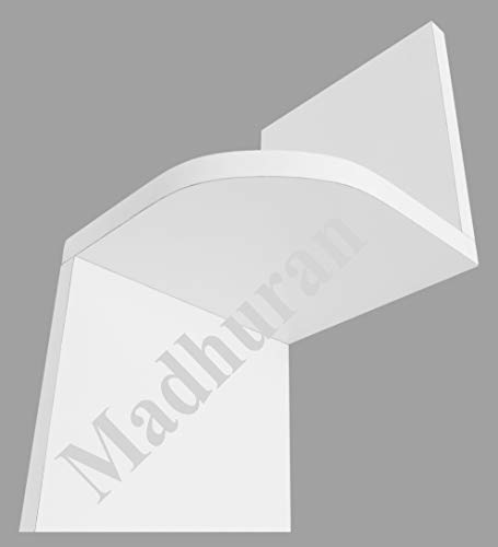 Image of Madhuran Zigzag Engineered Wood Wall Mounted Decorative Corner Shelf Set of 5 (Matte,White) Lving Room Bathroom Kitchen Bedroom Accessories Storage Shelves Racks