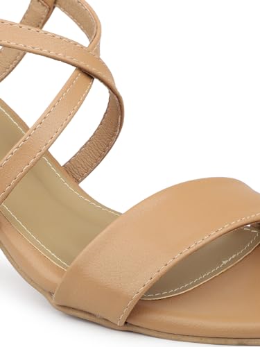 Image of Inc.5 Women Beige Block Heel Fashion Sandal