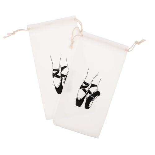 CLISPEED 2 Piezas Bolsa de Ballet para Niñas con Cordón Bolsa de Almacenamiento para Zapatillas de Ballet con Capacidad para Ropa y Toallas Accesorio para Entrenamiento y Diario