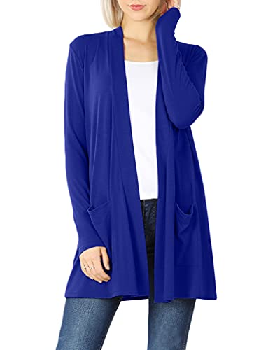 Image of Women's Open Front Cardigan Long Sleeve with Pockets Casual Outwear