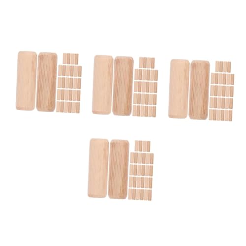 ABOOFAN 1200 Piezas Clavijas de Madera Natural sin Acabado con Recto y Ángulo Pines Redondos para Montaje de Muebles Proyectos DIY y Manualidades