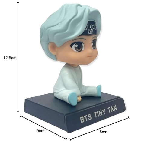 Image of AUGEN Super Hero BTS-Suga Action Figure Limited Edition Bobblehead with Mobile Holder for Car Dashboard, Office Desk & Study Table (Pack of 1)(Plastic)
