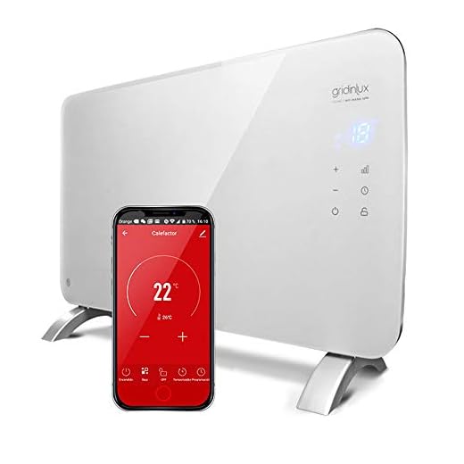 GRIDINLUX | Radiateur en Verre électrique Homely WiFi Warm 1500W | Émetteur électrique | Contrôle par APP mobile | Programmable 24h 7 jours | Silencieux | Adapté aux salles de Bains | Google et Alexa