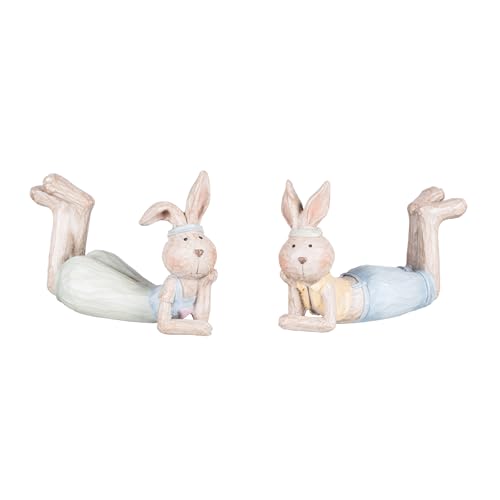 C&F Home Laying Down Prone Thinking Easter Bunny Small Polyresin