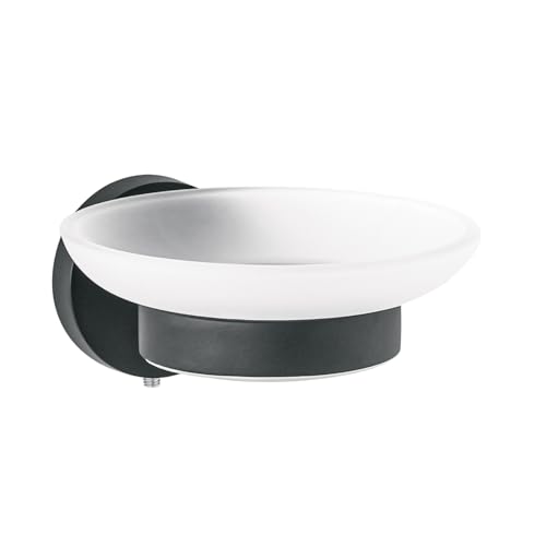 La mejor comparación de Jaboneras para baño favoritos de las personas. 48 Foset Tubig TBA-74M, Jabonera metálica negro con plato de vidrio