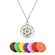 Aromatherapie Kette Anhänger Aromatherapie Anhänger Edelstahl Aromatherapy Pendant Diffuser Atherische öle Legierung mit 7 Abstandshaltern und Karabinerverschluss DIY Duftanpassung