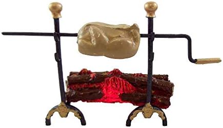Melody Jane Dolls Houses House Miniature Electric Light Up Victorian Log Fire with Roasting Spit image 4