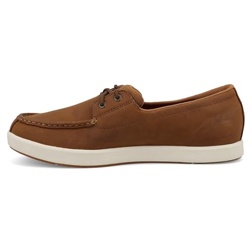 Twisted X Men's Boat Shoe Ultralite X, Moc Toe with CellStretch and Ultralite X2