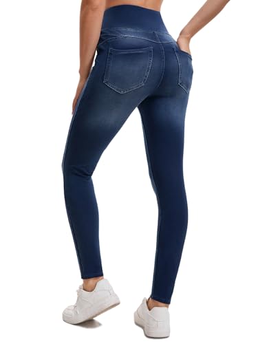 Stretchy Jeans for Women High Waisted Jeggings Tummy Control Slim Fit Jeans Pull On with Pockets Stylish Casual