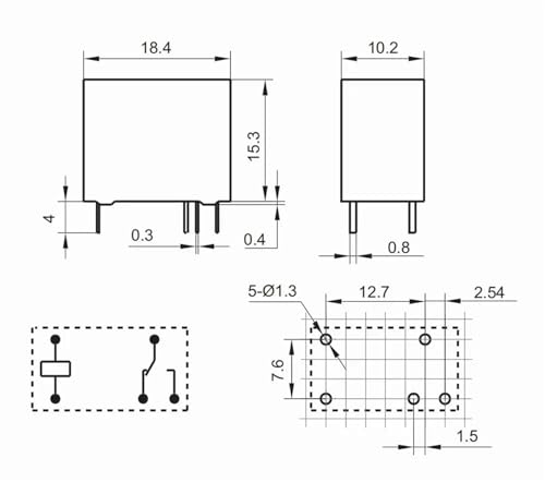 Relé 5 pines JH32F 012-ZS repara fallos de encendido en placas electrónicas de 12V 3A 3