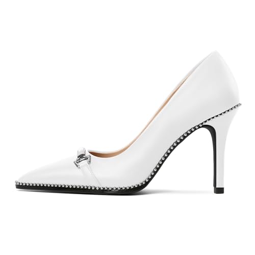 Image of Women's High Heel Pumps Stiletto Heel Pumps for Women Pointed Toe Heels Elegant Classic 3.5 Inch Beaded Pumps