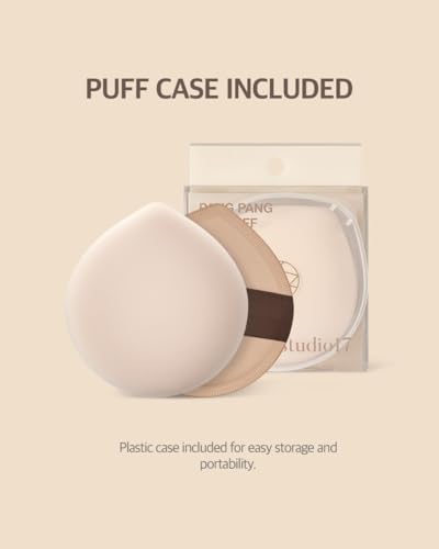 STUDIO17 Pang Pang Makeup Powder Puff 1 Pc | Big Makeup Sponge for Foundation | Fluffy Cushion Puff Blender With Latex | Korean Makeup Puff for Foundation and Powder | 2.2In Diamater