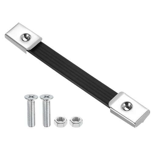 PATIKIL 8 Inches Speaker Cabinet Strap Handles, Handle Pull Metal Caps Buckle Grasp Strap Hardware for Speaker Flight Case, Silver