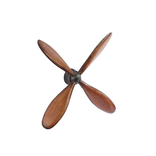 Deco 79 Metal Airplane Propeller Home Wall Decor 4 Blade Wall Sculpture with Aviation Detailing, Wall Art 32" x 5" x 32", Dark Brown