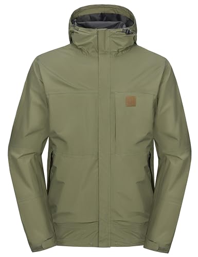 Image of Little Donkey Andy Men's Waterproof Rain Jacket Windproof Light Jacket Outdoor Rain Shell with Hood for Hiking Travel Golf