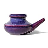 Baraka Premium US Made Handcrafted Durable Ceramic Neti Pot - Nose Cleaner for Nasal Congestion - Sinus - Lead Free & Dishwasher Safe - Tool Kit for Home - Gifts for Mom (Purple)