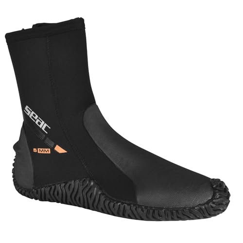 SEAC Basic HD, Füßlinge aus 5 mm Neopren und Fester Laufsohle, schwarz, L