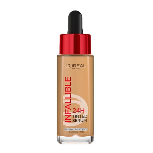 Image of L'Oreal Paris Infallible 24H Tinted Serum Foundation, Light-weight Coverage, Dewy & Radiant Finish, Transfer-proof, 30ml