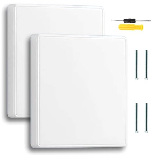 Acmerota 2 pièces Cache Prise Trou Murale Compteur Electrique 86x86 Couvercle Murales Vierges Plaque de recouvrement pour prise murale pour boîtiers électriques, finition blanche (blanc)