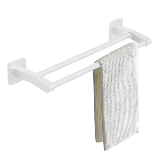 Toallero doble para toallas de baño, sin perforación, soporte adhesivo para toallas de baño para porches, salas de estar, baños