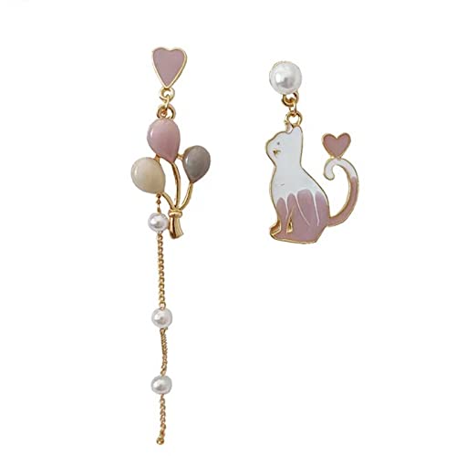 Boucles d'oreilles chat argent 925 pendantes bijou fantaisie chic femme