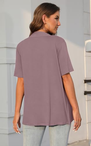 Image of Veryoung Women's 2026 Casual Short Sleeve Cardigan Front Tie Lightweight Summer Casual Open Front Cardigans