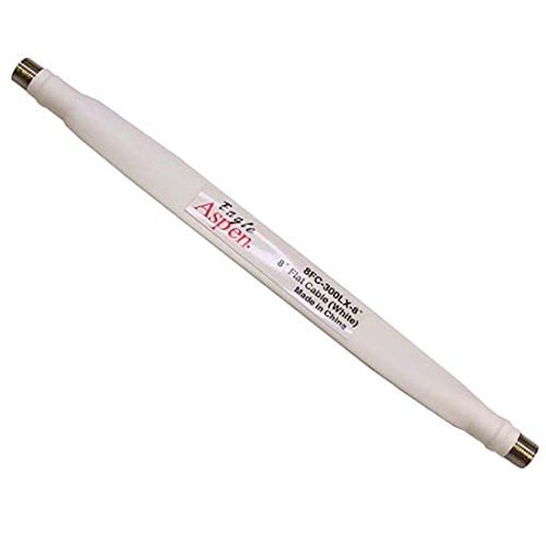 Flat Coaxial Cable 8" Inch F Female RG6 White 8" F to F