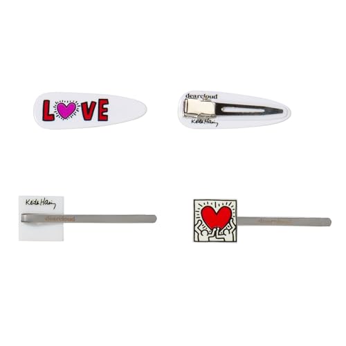 Set de 4 pinzas para cabello Keith Haring Love & Unity miniatura 3