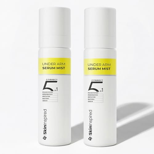 Image of SkinInspired 5 in 1 Underarm Serum Mist for Pigmentation & Sweat Control | 12.10% Triple AHA + Melazero | Reduces Dark Underarms, Odour & Bacteria | Fragrance Free, Alcohol Free | 100ml (Pack of 2)