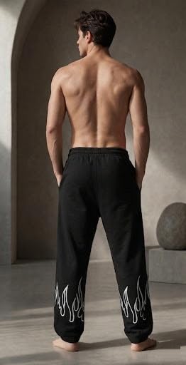 Image of Stylish Baggy Lower for Men | Comfortable Loose Fit Printed Track Pants