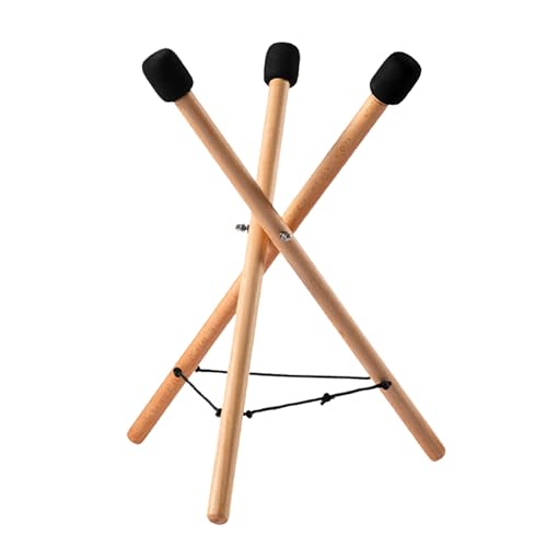 MJFUNTXY Handpan Stand Tongue Drum Bracket, Solid Wood Adjustable Tripod Holder, Extendable Snare...