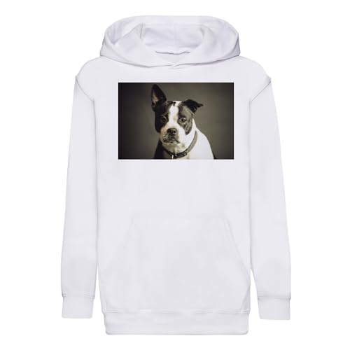 Sweat à capuche enfant portrait bulldog avec finitions premium durables