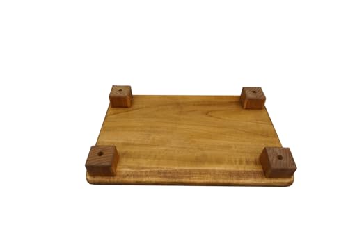 Image of Premium One Step Stool for Kitchen, Stairs, Desk, Table - Solid Wood Foot Stool & Footrest for Bedroom, Kids & Adults. (Style- A, Height- 2 inch)