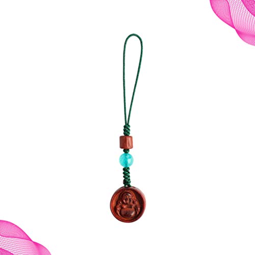 Hemobllo – Alça chinesa para celular em pau-rosa lobular para telefone chaveiro de carro Maitreya Bu