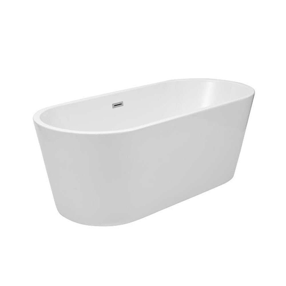 Milano White Ballam 1500Mm X 750Mm Double Ended Freestanding Oval Bath Overflow Waste