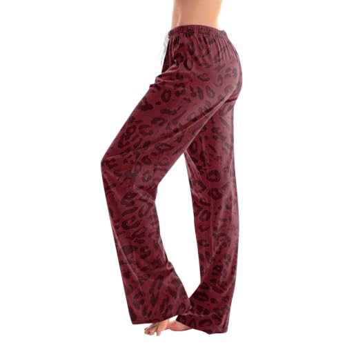 Gumipy Leopard Pants Women Comfy Soft Leopard Print Pajama Pants Sleepwear - image 1