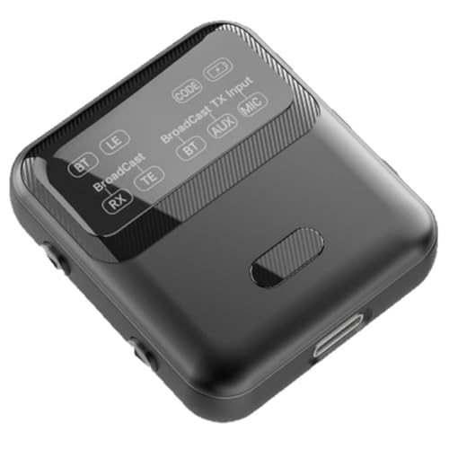 Transceptor audio Bluetooth 5.4 LE Audio para transmisión masiva 1TX a receptores RX con clip