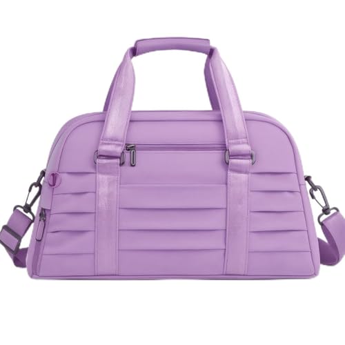 Bolsa Mala Esportiva Academia Viagem Fitness Feminina Masculina Grande Capacidade Impermeável com Alça Transversal Ombro Treino Casual (Lilás)