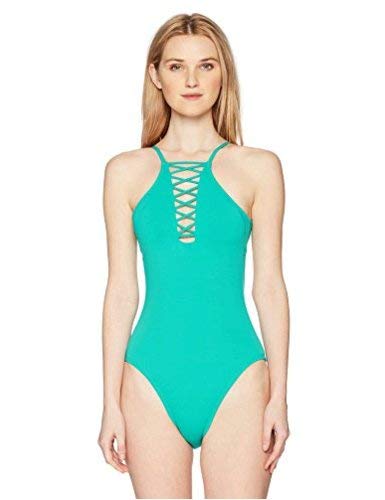 Hobie Junior's Solid One Piece Swimsuit, sea Glass, Extra Large