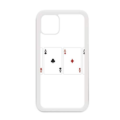 Coque iPhone 12 Pro Max Motif A Heart Spade Diamond Club Blanc en silicone