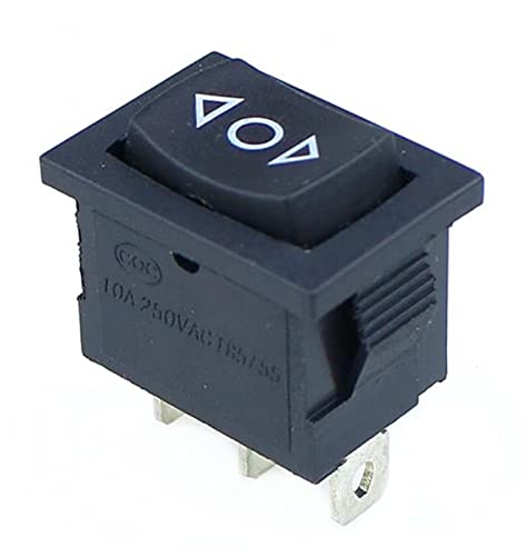 Interrupteur à Bascule KCD1 Noir 3 Broches Auto-Réarmable AC 250V 6A