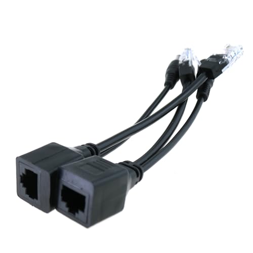 TAODAN Kit 2PCS 12V POE Splitter Injector con conector DC 5.5x2.1mm para routers inalámbricos, vigilancia y sistemas de control de acceso miniatura 2