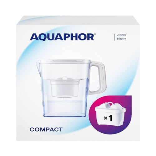 AQUAPHOR Jarra Filtradora de Agua Compact con 1 Filtro Maxfor+ 200L - 2,4l - Blanco