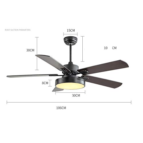 Plafonnier LED avec ventilateur de plafond invisible noir pour salon