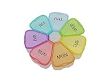 7 Day Weekly Pill Round Organizer, ShysTech Large Pill Case Pill Box 1 Time A Day for Pills/Medication/Supplements/Vitamin (Multi-Color)